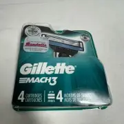 Gillette Mach3 Razor Blade Cartridges 4 Ct NEW SEALED