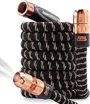 Pocket Hose Copper Bullet AS-SEEN-ON-TV Expands to 50ft REMOVABLE Turbo Shot Multi-Pattern Nozzle 3/4 in Solid Copper Anodized Aluminum Fittings Lead-Free Lightweight No-Kink Garden Hose