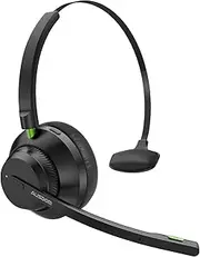 AUSDOM Trucker Bluetooth 5.1 Headset with AI Noise Cancelling Microphone, Wireless Headset with Mic & Mute Button, 50h Playtime On Ear Headphones for Home Office Cell Phones Laptop Call Center Driver