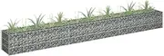 Raised Garden Bed, Elevated Planter Box Plant Container Gabion Galvanised Steel 270x30x30 cm