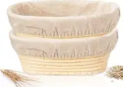 Banneton Bread Proofing Basket, 2 Pack 10 Inch Oval Sourdough Baking Supplies