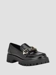 GUESS Black Almost Loafers Size: 8, Synthetic