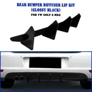 Rear Bumper Diffuser Lip Body Kit Cover For Volkswagen Golf 6 MK6 Glossy Black
