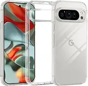 [T Tersely] Crystal Clear Case for Google Pixel 9 Pro XL 2024, [Anti-Yellowing] Hard Back Slim Shockproof Bumper Anti-Scratch, Suitable for Wireless Charging