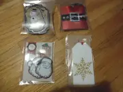 New ! Gift Tags Assorted Snowman snowflake Wood Tags Santa Clause