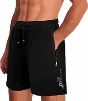 [Tupumo] Men's Cooling Gym Shorts UK Quick-Dry Lightweight Breathable Running & Training Shorts with Zip Pockets