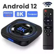 Transpeed Android TV BOX Dual Wifi Support 8K 4K BT Voice Media player Set