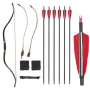 Archery 52" Tradtiional Takedown Recurve Bow 20-50lbs Wooden Bow & Arrow Hunting