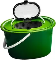 Folpus Bait Bucket Double Handle Breathable Large Capacity Wear Resistant Oval Fine Mesh Thicken Body Storage Barrel Container, Medium
