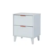 Groove Furniture Airlie Bedside Table with 2 Drawer, White