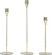 Candle Holders Metal Structure Elegant Design Multipurpose Decoration for Restaurants Party Matte Gold Iron Easy Installation 3 Sets Size Variants