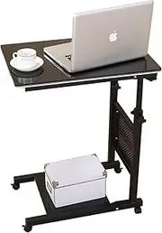Over-Bed Tables, Bed Side Table with Wheels Height Adjustable Medical Bedside Table with 4 Wheels Laptop Table for Sofa Bedroom