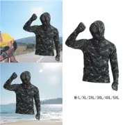 Men's Sun Protection Hoodie Shirt, Cooling Shirt Jacket with Mask Sunproof Sun