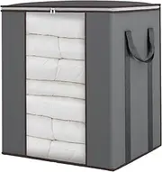 Extra Large Blanket Storage Bags 120L Comforter Storage Bags with Reinforced Handles Breathable Clothes Storage Containers for King Comforter Bedding Pillow Sheet Grey