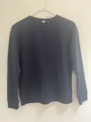Old Navy Unisex Kids Solid Navy Cozy Fleece Lined Crew Neck Sweatshirt Var Szs