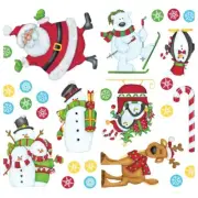 Santa Snowmen Penguins Snowflakes WALL DECALS 27 Stickers Christmas Decor