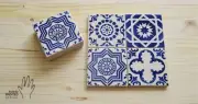 Set of 4 Ceramic Coaster Tiles - Set A