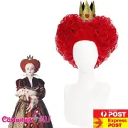 Ladies Alice In Wonderland Queen Of Hearts Wig Halloween Book Week Wigs Costume