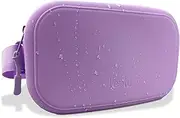 [Leufu] Silicone Fanny Pack for Everyday & Travel Essentials - Water-Resistant Waist Bag with Stylish Design & Efficient Pockets for Phone & More, Lilac, Everyday Essentials Size, Minimalist Everyday
