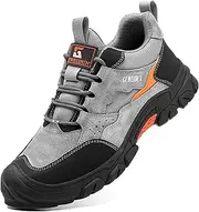 [BIAJIAZHUA] Steel Toe Shoes Comfortable Lightweight Breathable,Steel Toe Boots Slip Resistant Waterproof,Steel Toe Work Boots Anti-Puncture Anti-Smash Anti-Colision Anti-Stress(9.5)