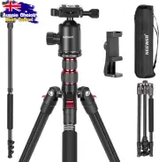 77" Aluminum Camera Tripod Monopod DSLR Phone 360° Ball Head Arca Plate Travel