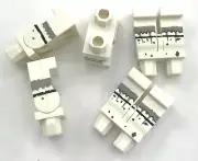 Lego 5 New White Hips and Legs with Short Pleated Skirt Mud Splotches Pieces