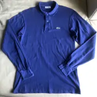 在飛比找蝦皮購物優惠-保證正品 Lacoste 藍色 長袖POLO衫 size F