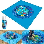 6.6 x 6.6 Ft Portable Baby Beach Pool, Waterproof Beach Pool Blanket for Toddler with Water Bag, Collapsible Beach Puddle Mat for Boys Girls Kids Infant Outdoor Summer Vacation