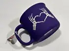 ECCOLO HALLOWEEN PURPLE WITH WHITE SKELETON HAND COFFEE MUG