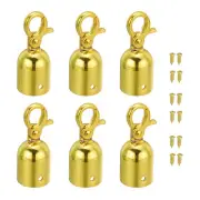 0.8"x2" Stanchion Rope End Stopper, 6 Pack Cord End Caps End Cap, Golden