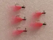 Smoo's Custom Jigs (5) 1/100 Th Oz. Arctic Fox Hair Jigs Vermillion *780