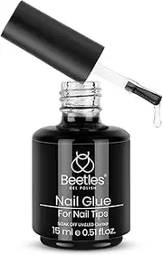 Beetles Gel Polish 9 In 1 Nail Glue with New Formula, 0.5 Fl Oz Super Strong Brush in Nail Gel Glue for False Nails Tips, Rhinestone, Base Gel, Blooming Gel, ect, UV Led Lamp Required