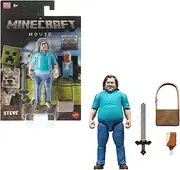 Mattel Minecraft Action Figure and Accessory Set 10 cm Steve Inspired by A Minecraft Movie JFR57