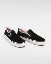 VANS- Skate Slip On- Black / White- Mens 6.5- New with Box