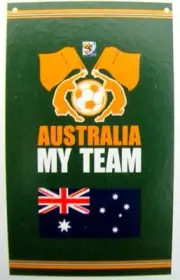 FIFA WORLD CUP 2010 SOCCER AUSTRALIA TEAM SOCCEROOS CAPE WALL LARGE FLAG