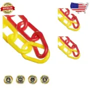 100-Cfoot Yellow/Red Plastic Barrier Chain for Effective Crowd Control Solutions