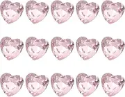 sourcing map 15 Pcs 3D Heart Pink Nail Rhinestones K9 Glass Crystal Rhinestones Pointed Back Crooked Heart Gems for Nail Charm Art DIY Decoration Craft 8x8mm