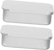 MUELODSIC 2Pcs Elegant Tinplate Storage Box Portable Rectangular Containers with Sliding Lid for Candies Bobby Pins Trinkets Compact Design for Home Office Travel