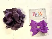 CRAFT SEWING SUPPLY LOT PURPLE BOWS