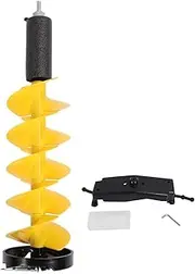 Ice Auger, Ice Drill Bit and Ice Borer Tool with Aluminum Alloy and Nylon Blade, 8 Inch Rotating Diameter 28 Inch Length Auger for Deep Water Ice Fishing