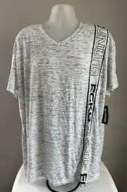 Ecko Unltd. White Spacedye S/S W/ Side Logo V-Neck T-Shirt Size 3XL