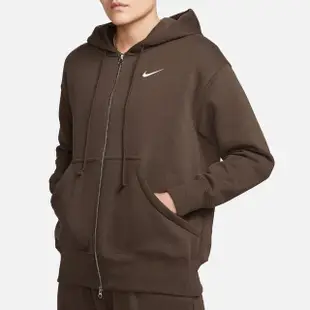 【NIKE 耐吉】外套 女款 運動連帽外套 AS W NSW PHNX FLC FZ OS HOODIE 咖啡 DQ5759-237(3S3595)