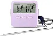 High & Low Temperature Alarms Thermometer with r Indoor Thermometer with High and Low Alarm Digital Fridge Thermometer with Large Display Purple One Size