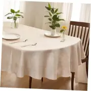 Oval Tablecloth 60 x 84 ，Oval Table Table Cloth ，Dining 84" x 60" (Oval) Flaxen