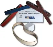 1/2 X 12 Replacement Belt Kit with Leather Honing Strop Belt fits Original Work