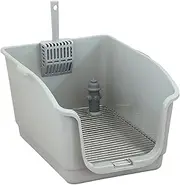 Dog Toilet Puppy Potty Tray, Dog Potty Trainer Removable Mesh Grids Puppy Pee Pad Pet Training Toilet for Small and Medium Dogs Kitten, Gray Spacing 18mm