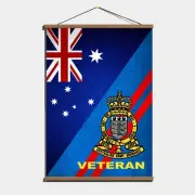Royal Australian Army Ordnance Corps Unique Design Flag; Canvas, Wooden Hanger
