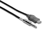 Hosa 1/4 Inch TS to USB Type A Tracklink Guitar to USB Interface, 10 Feet