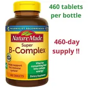 Nature Made Super B-Complex 8 essential B vitamins + vitamin C 460 Tablets