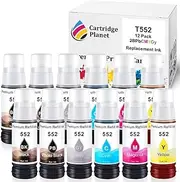 [Cartridge Planet] 12 Pack (2BK,2PBK,2C,2M,2Y,2GY) Compatible Ink for Epson T552 for Epson EcoTank ET-8500 ET-8550